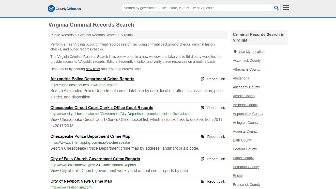 Criminal Records Search - Virginia (Arrests, Jails & Most Wanted Records)